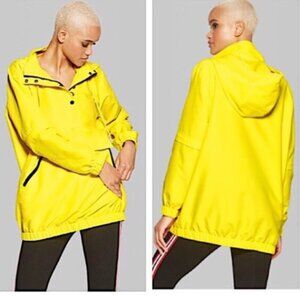 Wild Fable Bright Yellow Hooded Zip Off Anorak Windbreaker Jacket Size Large